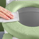 Merkloos Toilet Seat Warmer Langwerpige Seat Cover - 2 Stuks Gewatteerde Kussen Wasbaar Draagbare Deksel Tank Cover