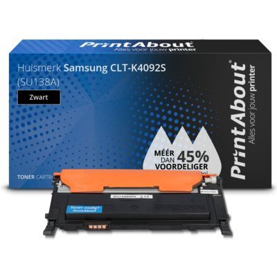 PrintAbout Huismerk CLT-K4092S Toner Zwart | Compatibel met Samsung