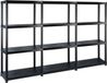 vidaXL - Opbergrek - 4-laags - 183x30,5x130 cm - Kunststof - Zwart