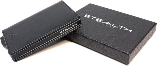 Stealth Wallet Minimalistische portefeuille met pop-up kaarthouder, in geschenkdoos, van licht en dun aluminium, creditcard-etui met RFID-/NFC-blokkering, Minimalistisch