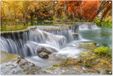 Poster de jardin - Cascade - 120x80 cm - Toile de jardin - Orange - Nature - PVC