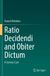 Ratio Springer Nature Ratio Decidendi and Obiter Dictum Paperback
