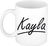 Bellatio Decorations Kayla Naam koffiemok - beker - met sierlijke letters - wit