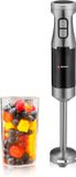 alpina Staafmixer HB6700F-N - Mixer met Maatbeker 700ML - Handmixer Elektrisch 1000W - 2 Snelheden en Turbo Functie - BPA-Vrij - Roestvrij Staal - Zwart/Zilver