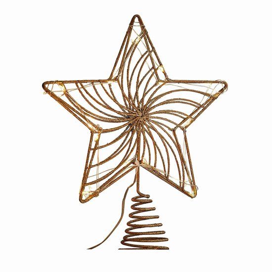 LOBERON Ledkerstboompiek Pivion goudkleurig
