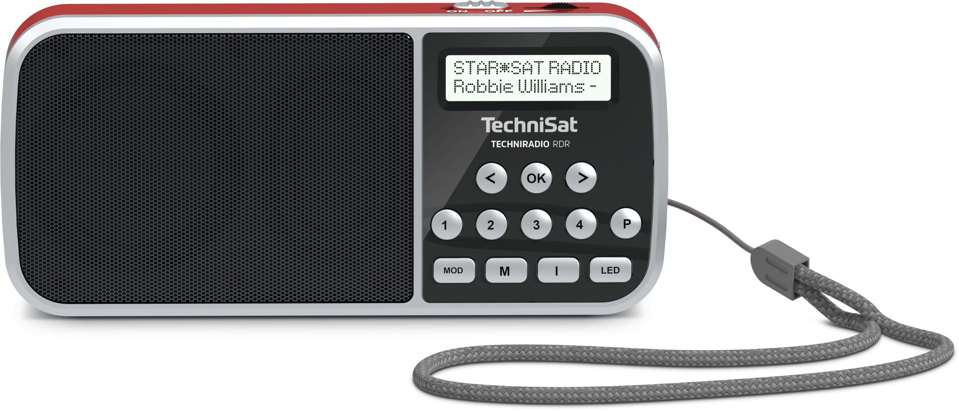 TechniSat TechniRadio RDR - Portable Digital Radio - DAB+, FM, MP3 - Red