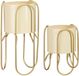 Mica Decorations Donau Pot sur Pied - Set de 2 - Métal - H45 x Ø23 cm - Jaune clair, Or