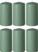 Enlightening Candles 6x Groene cilinderkaarsen/stompkaarsen 6 x 8 cm 27 branduren - Geurloze kaarsen groen