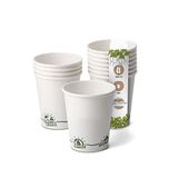 GREENBOX Recyclebare papieren bekers koffie wit met EcoUp© Icon en PLA coating, 50 Coffee To go wegwerpbeker, biologisch afbreekbaar, 200 ml