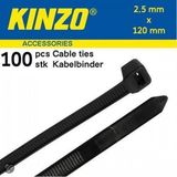Kinzo Kabelbinders - Tie-Ribs 2.5x120mm zwart 100 stuks
