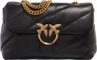 PINKO Leren Schoudertas Love Puff Classic CL Sheep Nappa Black - Antique Gold Zwart