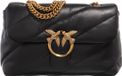 PINKO Leren Schoudertas Love Puff Classic CL Sheep Nappa Black - Antique Gold Zwart