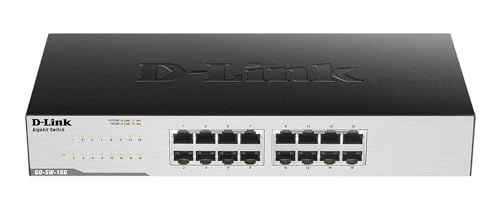 D-Link GO-SW-16G Gigabit Easy Ethernet Gigabit Desktop Switch, zwart