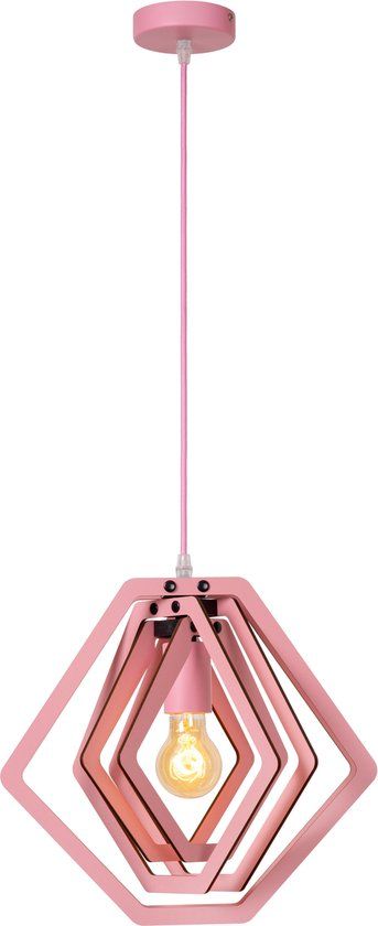 Lucide MAURO - Hanglamp Kinderkamer - 1xE27 - Roze