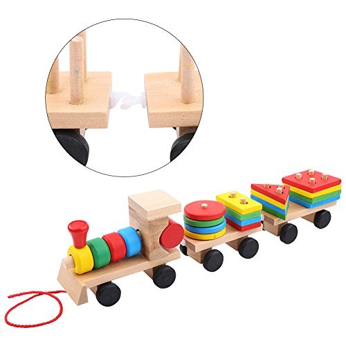 0.1 Monteer trein, treinspeelgoed, niet-giftig vroeg ontwikkelingsspeelgoed voor kleuters Babypuzzelspeelgoed