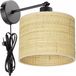 Lampe murale en rotin polonaise avec prise LED et abat-jour en rotin