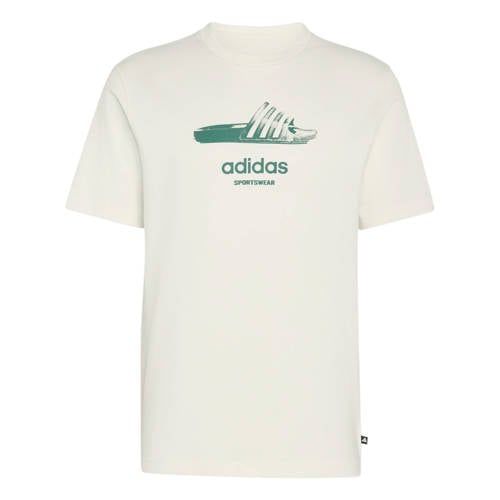 adidas Sportswear regular fit T-shirt met print - wit/groen