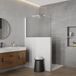 FortiFura Galeria Halfhoge Inloopdouche - 140x80cm - Mat Glas - 8mm - Nano - Met Profiel en Stabilisatiestang - Mat Wit