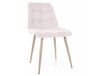 Chaise confortable en tissu polyester beige et structure acier
