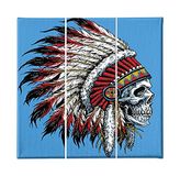 Homemania Wandfoto, Skull, 3-delig, kunst en graffiti, voor woonkamer, slaapkamer, meerkleurig, 69 x 3 x 50 cm, HM203PKNV-65, polyester, hout