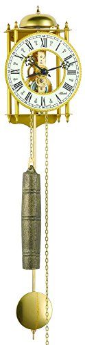 Hermle Wandklok, smeedijzer, goud, 62 cm x 15 cm x 10 cm