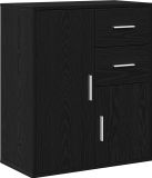 vidaXL Dressoir Zwart Eiken 60 x 31 x 70 cm Bewerkt Hout
