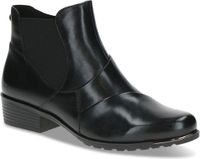 Caprice Dames Enkellaarsje 9-25333-43 Zwart Leer/Textiel G-breedte Maat: 36 EU