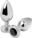 Metalhard - Buttplug - Zilver Met Zwarte Nep-diamant - 7.62x3.3cm