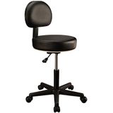 Master Massage Backrest Rolkruk, draaistruk met rugleuning, in hoogte verstelbaar, zwart
