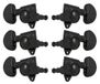 Grover 102-18BC Rotomatics avec ratio d'engrenage 18:1, 3+3, chrome noir jeu de mécaniques pour guitare