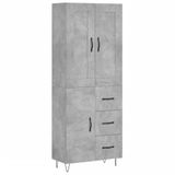 VidaXL Hoge kast 69,5x34x180 cm bewerkt hout betongrijs
