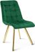 LEOBERT CIEZA Chaise de salle à manger – Velours vert – Pieds en métal doré