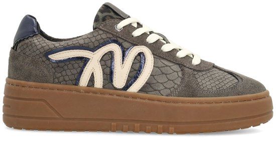 Manfield - Dames - Grijze suède sneakers - Maat 40