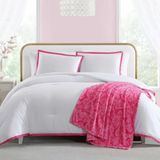 Betsey Johnson - Dekbedset, zacht beddengoed met bijpassende sham, inclusief bonusworp, chique effen kamerdecoratie (Signature Hotel Pink, Twin)