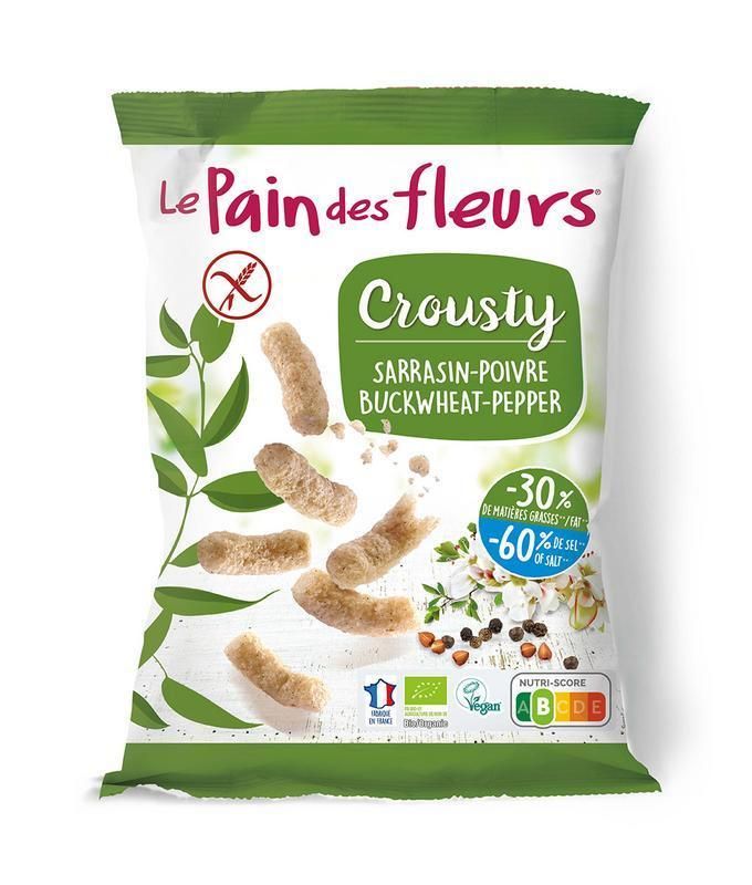 Chips gepoft boekweit - 60% zout bio glutenvrij vegan 75 gram