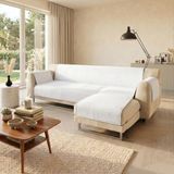 Italian Bed Linen Comfort-anti-glijdende bankdeken met chaise longue, 290cm, wit