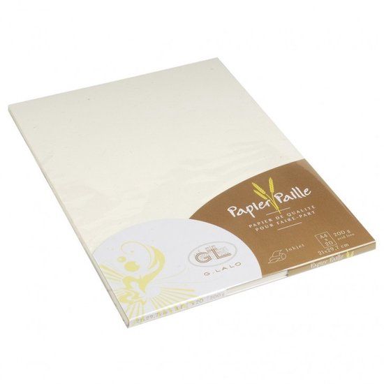 Clairefontaine Lalo 41616L - Een Pakket van 20 Vellen 21x29,7 cm 200g, Stropapier, Crème