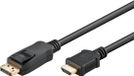 Goobay DisplayPort naar HDMI kabel - DP 1.2 / HDMI 2.0 (4K 60Hz) / zwart - 5 meter