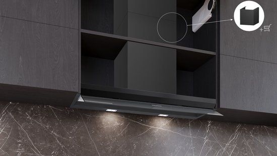 Siemens LJ97BDP60 - iQ500 - Afzuigkap - Geïntegreerde schouwkap - 90 cm - Zwart