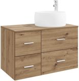 vidaXL Badkamermeubel Set 2-delig Artisanaal eiken Bewerkt hout
