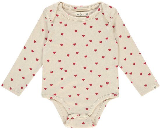 A Tiny Story romper pearl unisex creme korte mouw maat 50