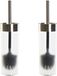 Item International Set van 2x stuks toiletborstel wit/goud met houder van kunststof 35 cm - Wc-borstels