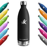 KollyKolla Thermosfles, 1 l, roestvrijstalen waterfles, herbruikbaar, BPA-vrije thermosfles, metaal, voor sport, volwassenen, school, sportschool, reizen