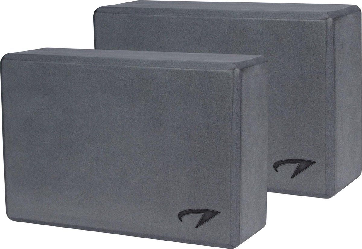 Avento Yoga Blok Set van 2 - Grijs - Foam
