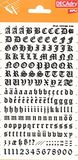 APLI DD17F - Zwart overdraagbare letters en cijfers 8 mm 199 tekens