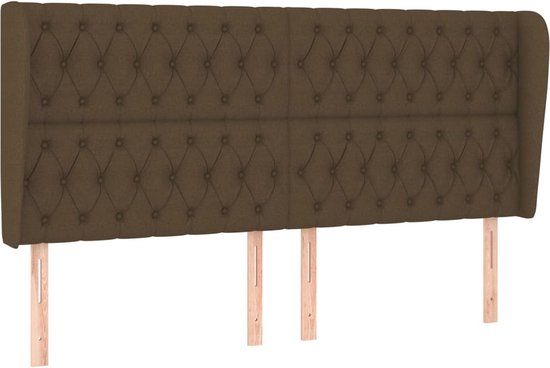 VidaXL Hoofdbord Donkerbruin Polyester Hout 1830 mm x 230 mm x 1180 mm