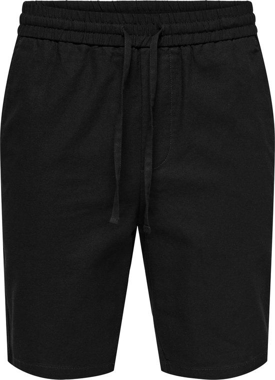 ONLY & SONS ONSLINUS Regular fit Linnen Shorts Zwart