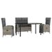 vidaXL Ensemble à manger jardin 4pcs et coussins Gris Résine tressée
