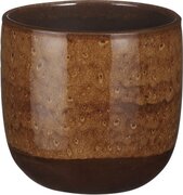 Mica Decorations Nora Pot Ronde Ochre glazen-h16 x d17 cm bloempotten voor bloemen en planten, meerkleurig, effen