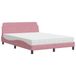Dover Bed met matelas velours rose 140x190 cm